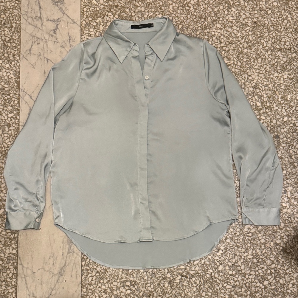 NKE Light Blue Button-Up Blouse